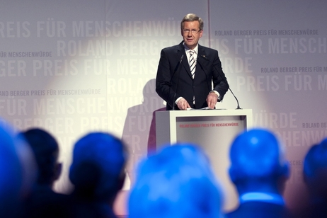Bundespräsident Christian Wulff bei seiner Rede