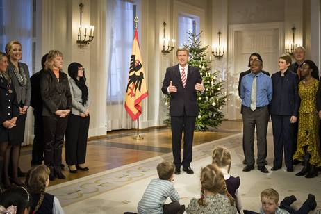 Bundespräsident Christian Wulff bei seiner Weihnachtsansprache 2011