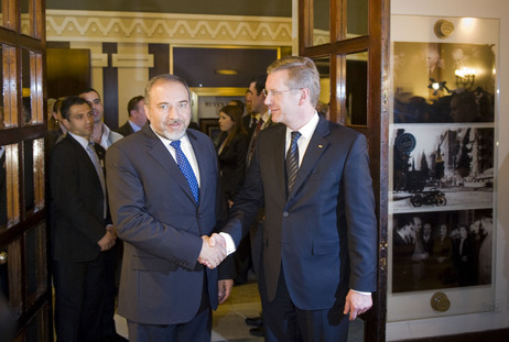 Bundespräsident Christian Wulff und der Außenminister des Staates Israel, Herrn Avigdor Liberman