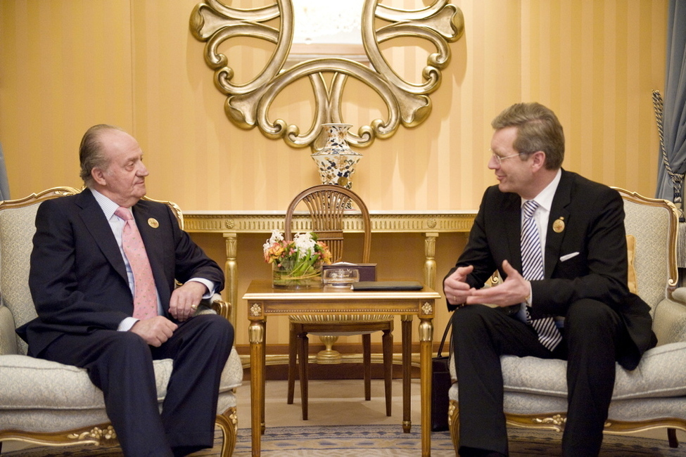 Bundespräsident Christian Wulff im Gespräch mit dem König von Spanien, Juan Carlos I.