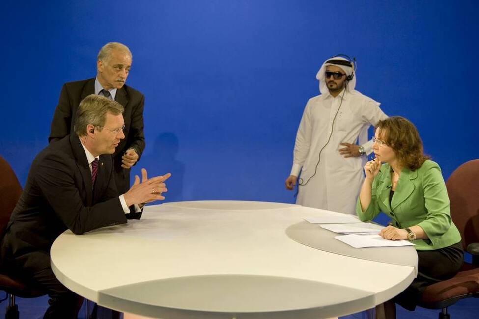 Bundespräsident Christian Wulff vor dem Interview