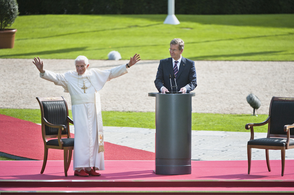 Bundespräsident Christian Wulff bei seiner Ansprache im Park von Schloss Bellevue