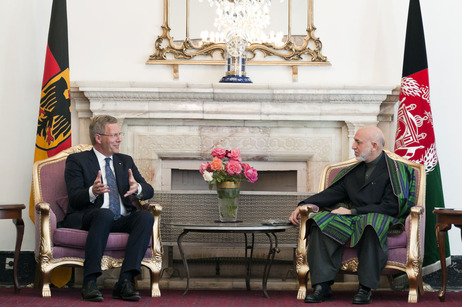 Bundespräsident Christian Wulff und der afghanische Präsident Hamid Karsai