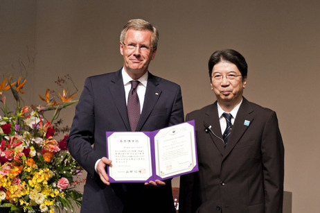 Bundespräsident Christian Wulff in der Universität Tsukuba