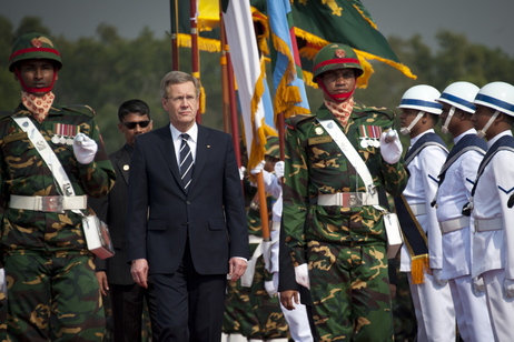 Bundespräsident Christian Wulff bei den militärischen Ehren