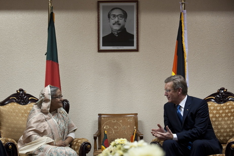 Bundespräsident Christian Wulff im Gespräch mit Ministerpräsidentin Sheikh Hasina 