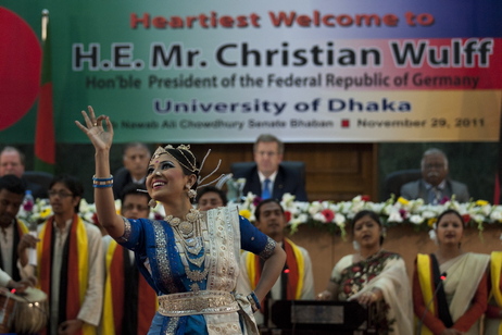 Bundespräsident Christian Wulff beim Besuch der Universität von Dhaka