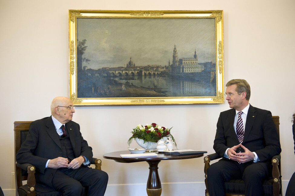 Besuch des italienischen Staatspräsidenten Giorgio Napolitano in Schloss Bellevue