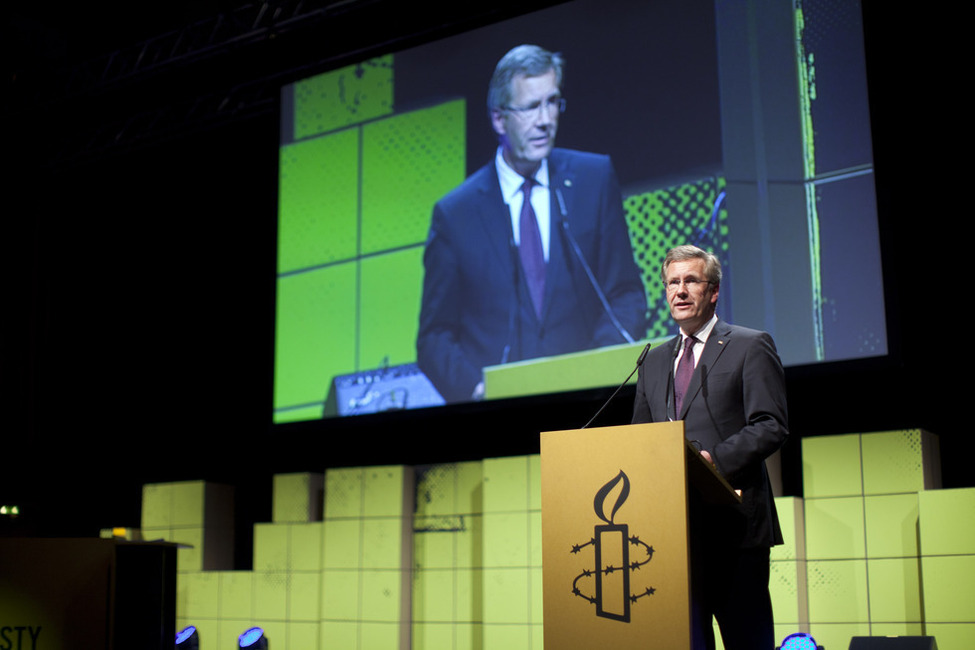 Bundespräsident Christian Wulff bei seiner Rede