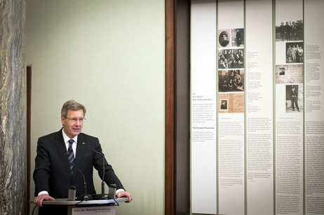 Bundespräsident Christian Wulff bei seiner Rede im Haus der Wannsee-Konferenz