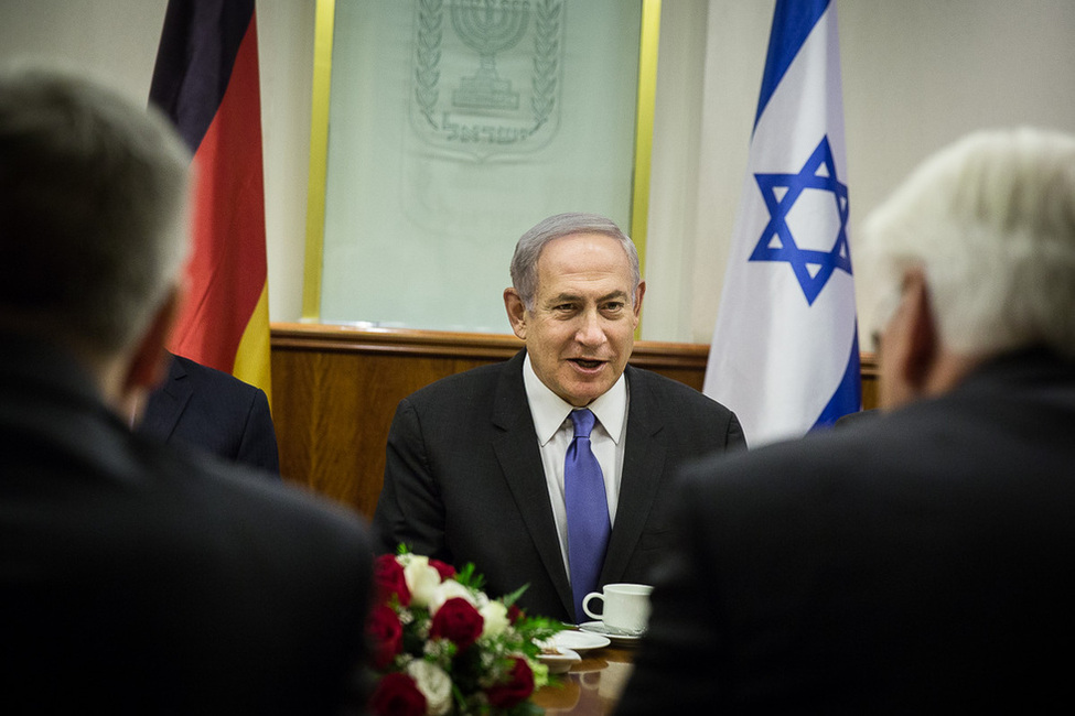 Bundespräsident Frank-Walter Steinmeier beim Gespräch mit dem Ministerpräsidenten des Staates Israel, Benjamin Netanyahu, in Jerusalem anlässlich des Besuches in Israel und in den Palästinensischen Gebieten