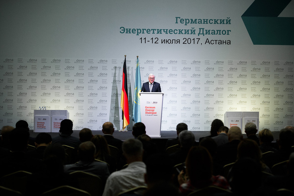 Bundespräsident Frank-Walter Steinmeier hält  beim dena-Energiedialog in Astana eine Ansprache anlässlich des offiziellen Besuchs in der Republik Kasachstan