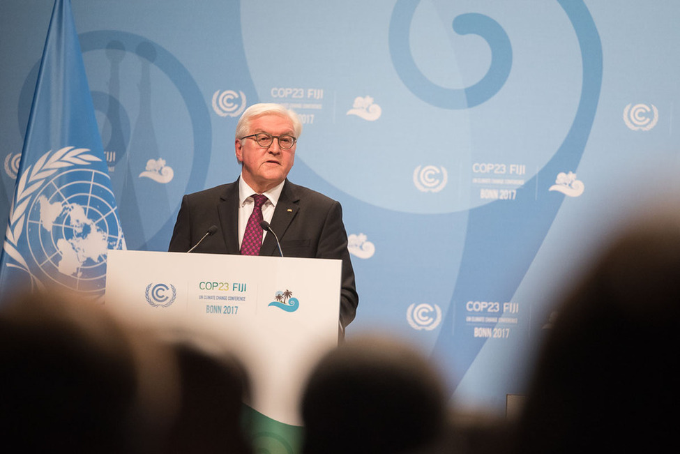 Bundespräsident Frank-Walter Steinmeier hält eine Ansprache im World Conference Center in Bonn anlässlich der  23. Weltklimaschutzkonferenz – COP 23