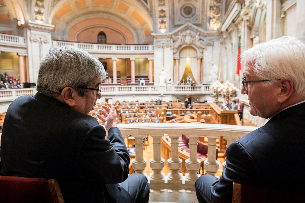 Bundespräsident Frank-Walter Steinmeier beim Gespräch mit dem Präsidenten des Parlaments, Eduardo Ferro Rodrigues, in Lissabon anlässlich des offiziellen Besuchs in der Portugiesischen Republik  