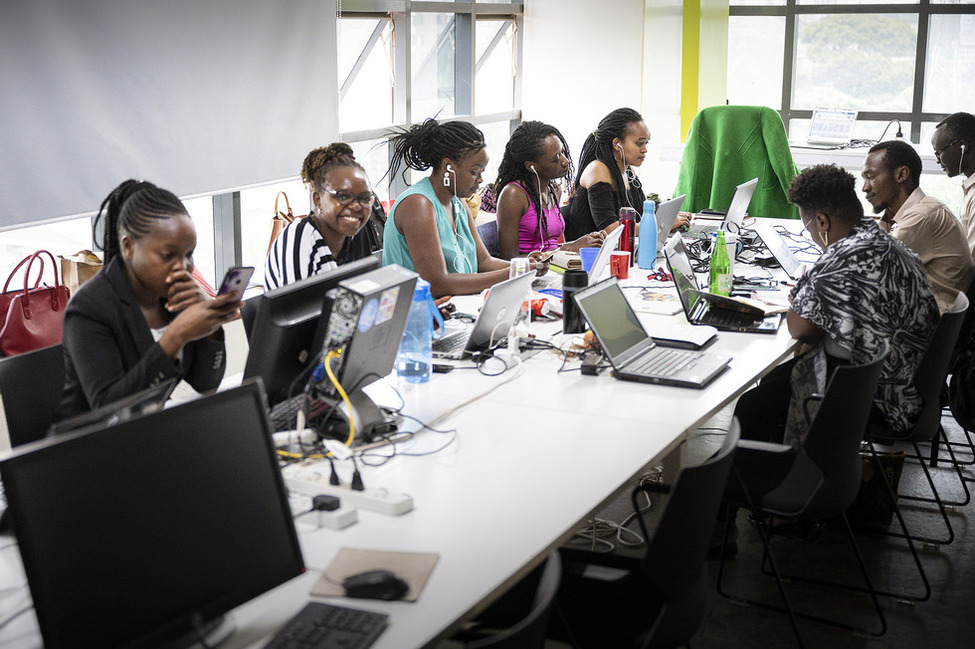 Besuch im Innovationszentrum iHub in Nairobi während des Staatsbesuchs in der Republik Kenia.