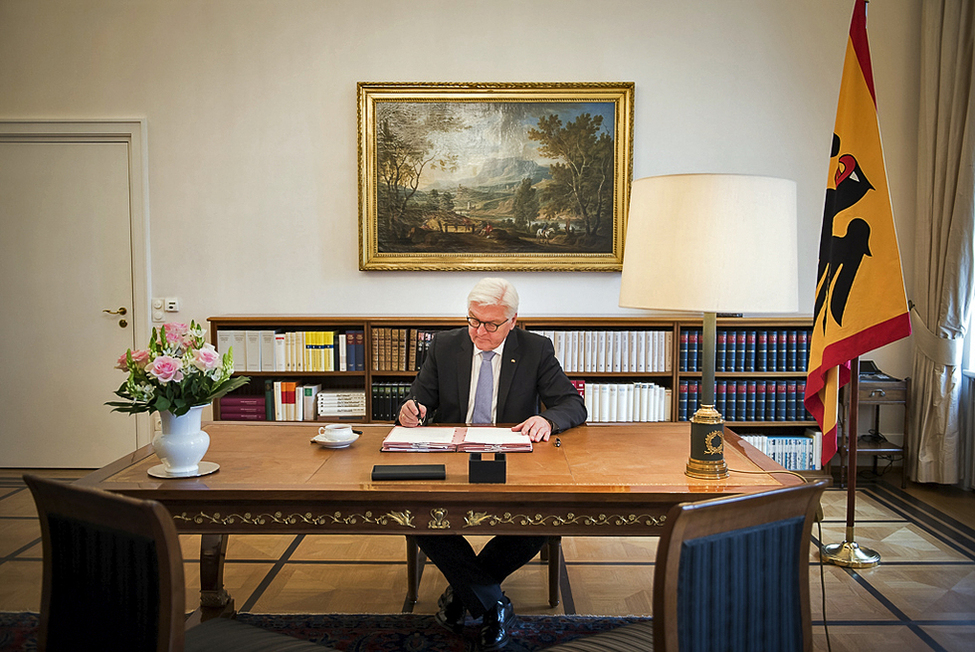 Bundespräsident Frank-Walter Steinmeier im Amtszimmer (Archiv)