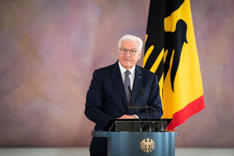 Bundespräsident Frank-Walter Steinmeier hält eine Ansprache im Großen Saal von Schloss Bellevue (Archivbild) 