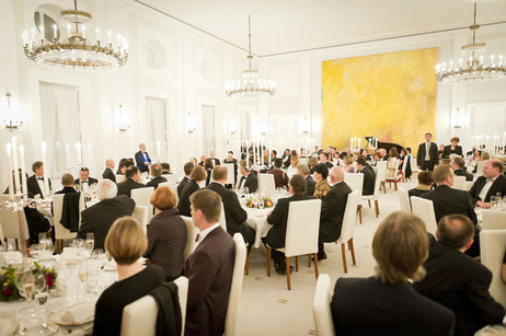 Staatsbankett zu Ehren des Präsidenten der Mongolei im Großen Saal von Schloss Bellevue