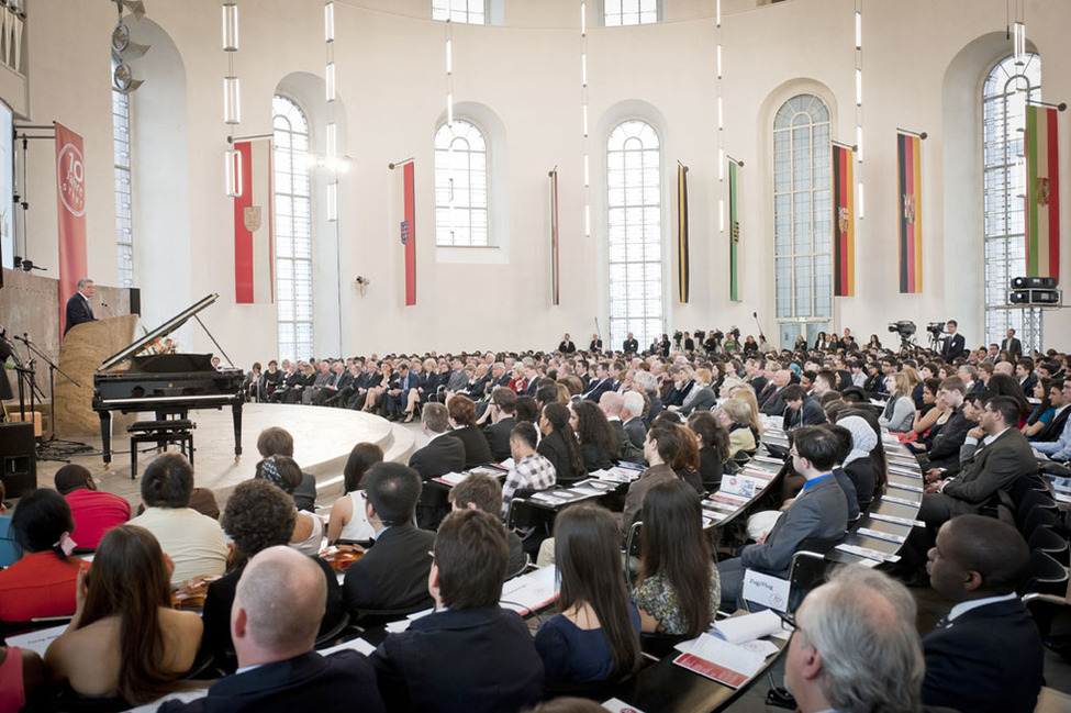 Bundespräsident Joachim Gauck bei seiner Rede bei der Festveranstaltung zum zehnjährigen Bestehen des Start-Stipendienprogramms in der Paulskirche