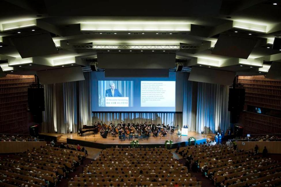 Bundespräsident Joachim Gauck bei seiner Rede im Congress Center Hamburg