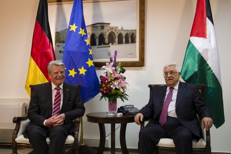 Gespräch mit dem Präsidenten der Palästinensischen Behörde, Mahmoud Abbas