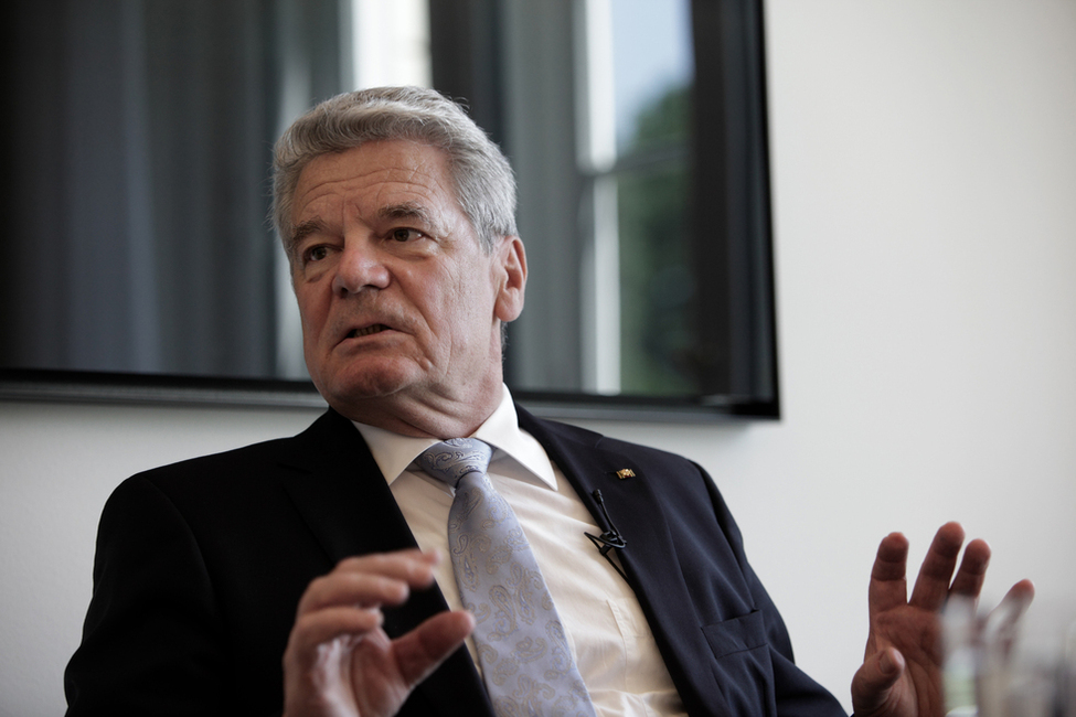 Bundespräsident Joachim Gauck in seinem Büro