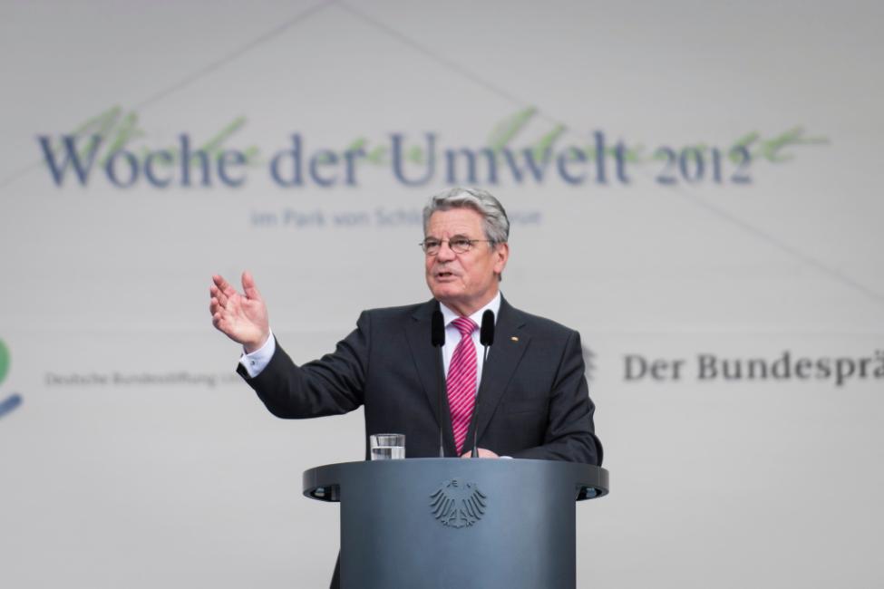 Bundesprsident Joachim Gauck am Rednerpult