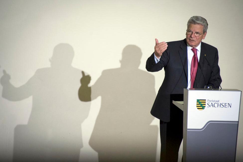 Ansprache des Bundespräsidenten vor dem Mittagessen im Lichthof des Albertinums