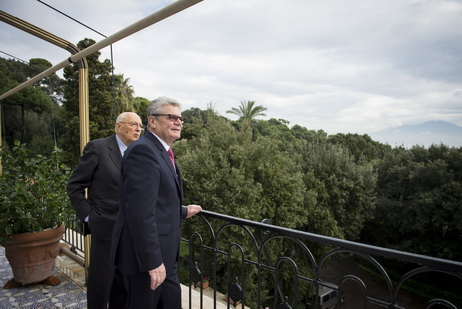 Bundespräsident Joachim Gauck mit dem italienischen Staatspräsidenten Giorgio Napolitano 