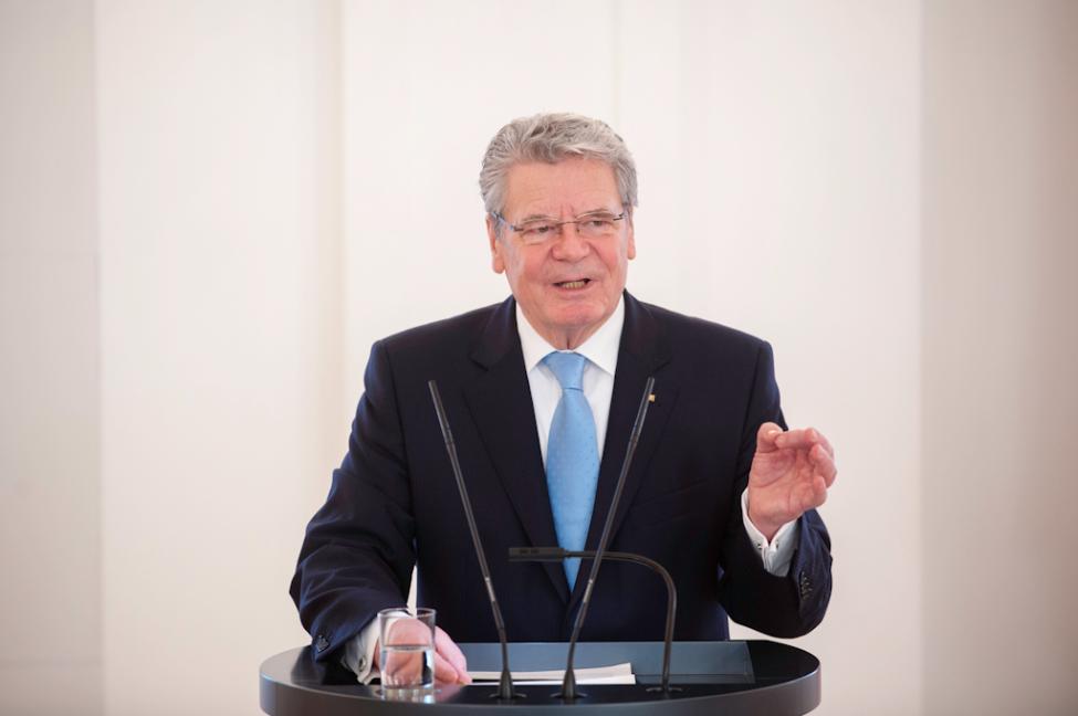 Bundespräsident Joachim Gauck bei seiner Ansprache