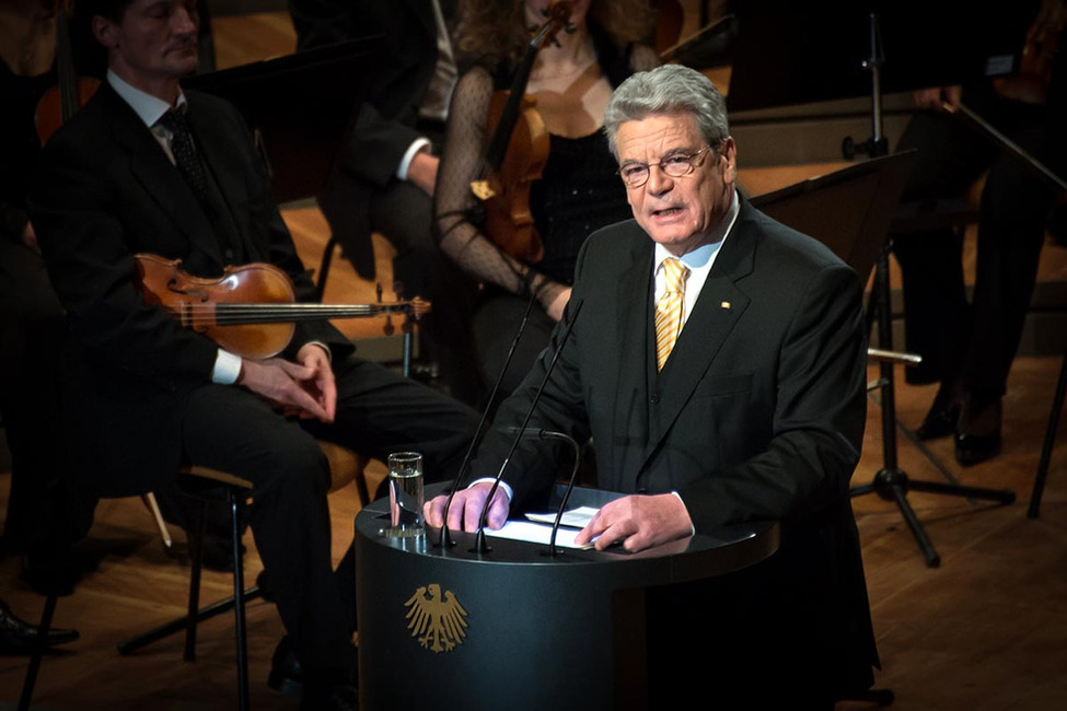 Bundespräsident Joachim Gauck bei seiner Rede in der Berliner Philharmonie