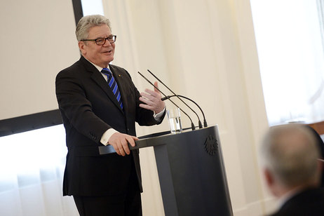 Bundespräsident Joachim Gauck bei seiner Ansprache im Großen Saal