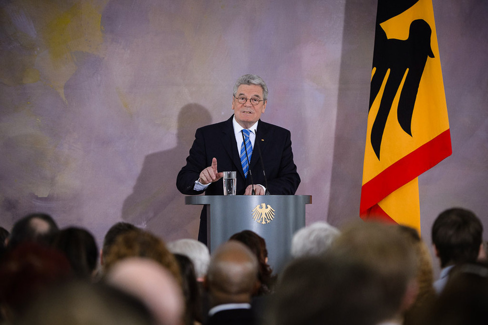 Bundespräsident Joachim Gauck bei seiner Rede zu Perspektiven der europäischen Idee im Großen Saal