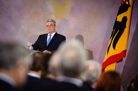 Bundespräsident Joachim Gauck bei seiner Rede zu Perspektiven der europäischen Idee im Großen Saal