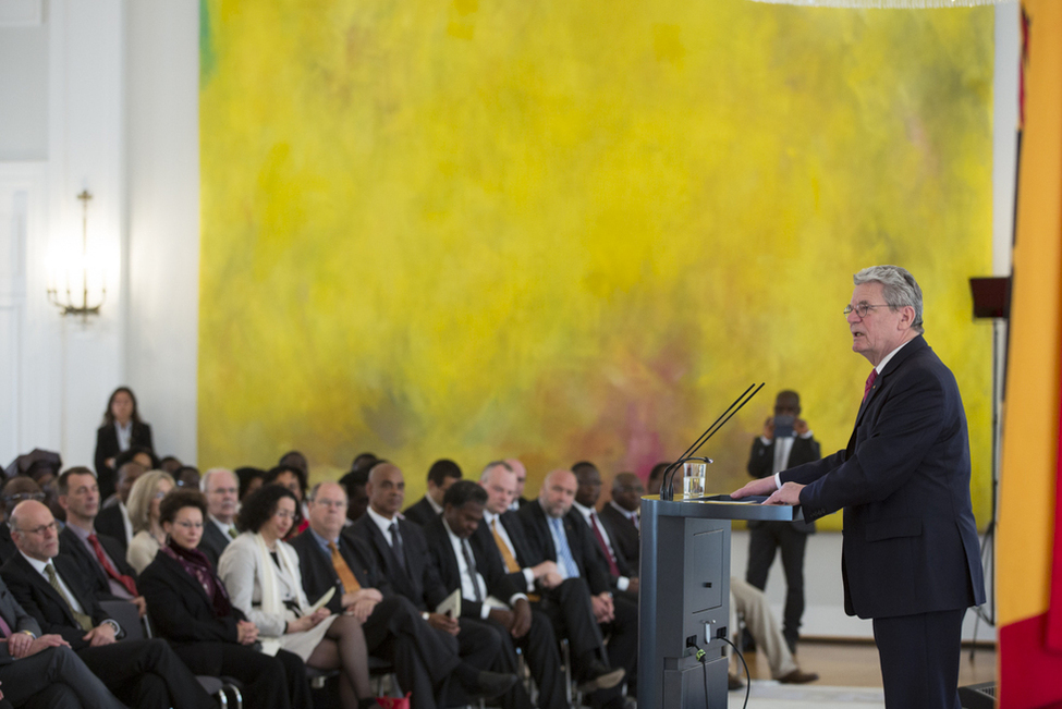 Bundespräsident Joachim Gauck hält eine Rede auf der Matinee "Afrika in Deutschland"