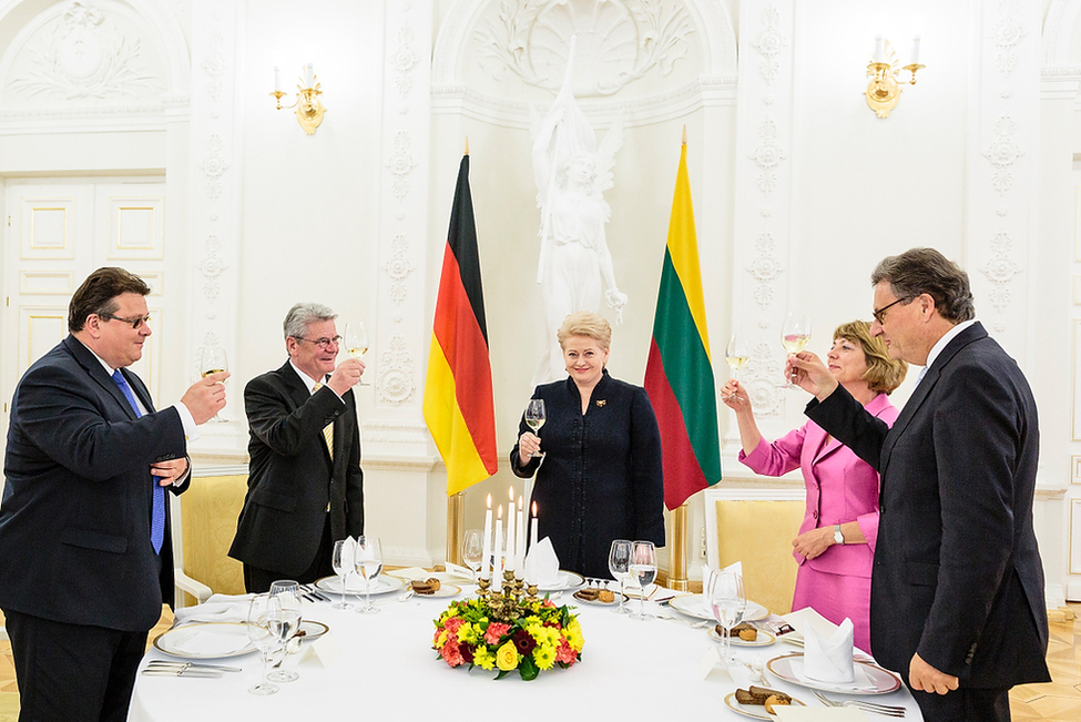 Bundespräsident Joachim Gauck beim Staatsbankett, gegeben von Präsidentin Dalia Grybauskaitė