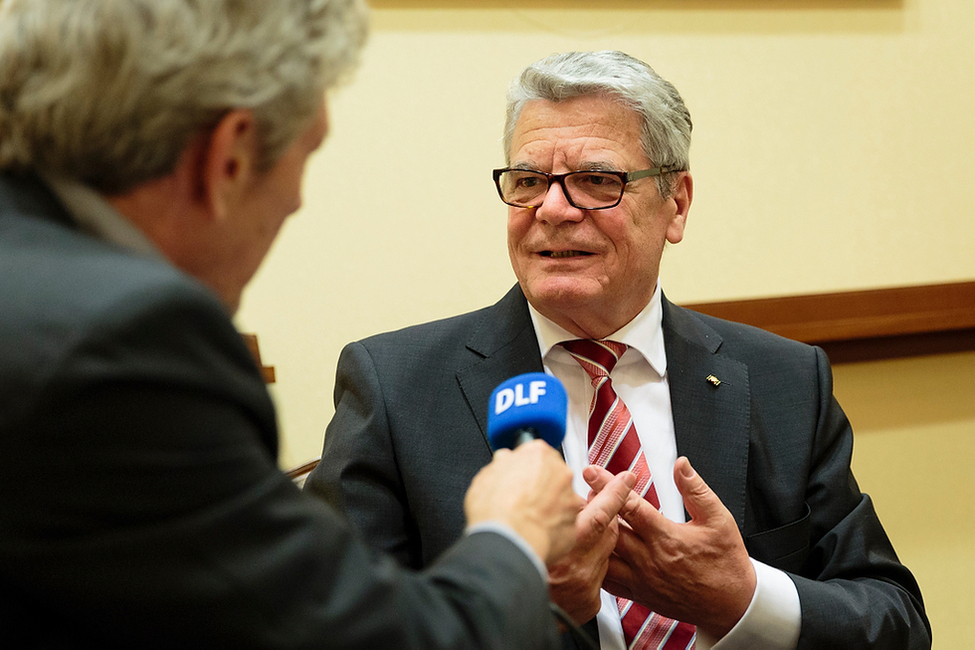 Bundespräsident Joachim Gauck im Interview mit dem Deutschlandfunk