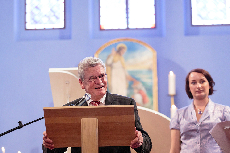 Bundespräsident Joachim Gauck eröffnet das Thomas-Mann-Festival in der Evangelischen Kirche in Nida