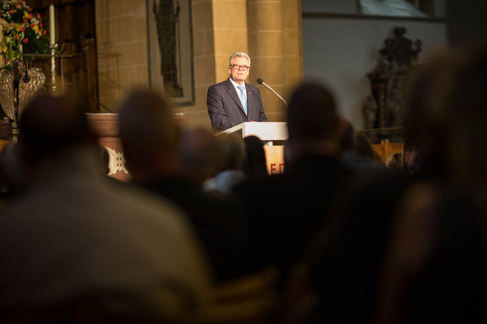 Bundespräsident Joachim Gauck hält eine Ansprache anlässlich der Ausstellung "CREDO - Christianisierung Europas im Mittelalter"