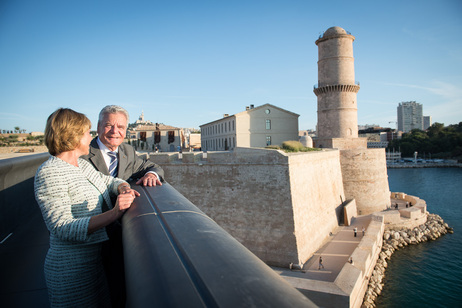 Bundespräsident Joachim Gauck besucht mit Daniela Schadt die europäische Kulturhauptstadt Marseille
