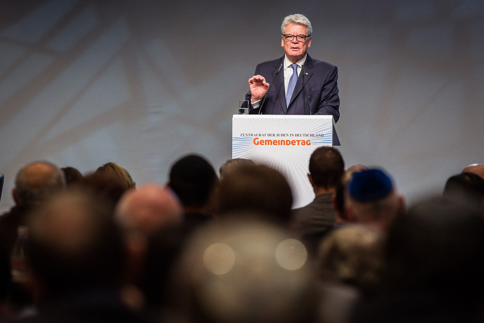 Bundespräsident Joachim Gauck bei seiner Rede beim Gemeindetag des Zentralrats der Juden in Deutschland