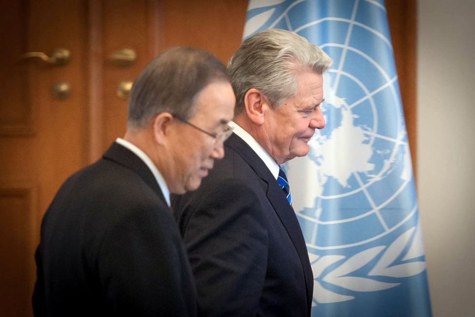 Bundespräsident Joachim Gauck empfängt den Generalsekretär der Vereinten Nationen, Herrn Ban Ki-moon 