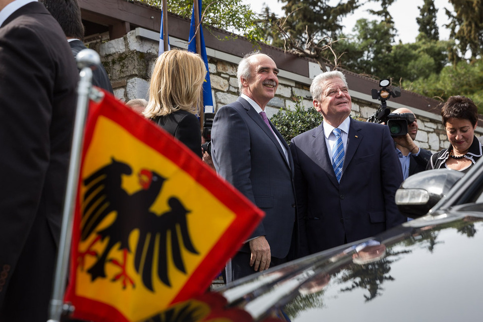 Bundespräsident Joachim Gauck beim Empfang gegeben vom Parlamentspräsidenten Evangelos Meimarakis zum Mittagessen