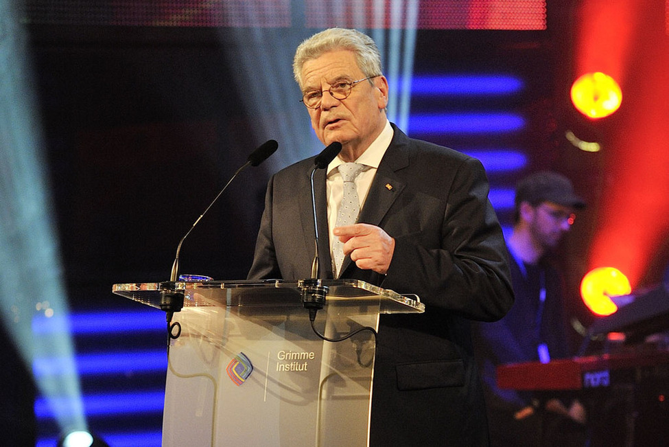 Bundespräsident Joachim Gauck bei seiner Ansprache zur 50. Verleihung des Grimme-Preises in Marl