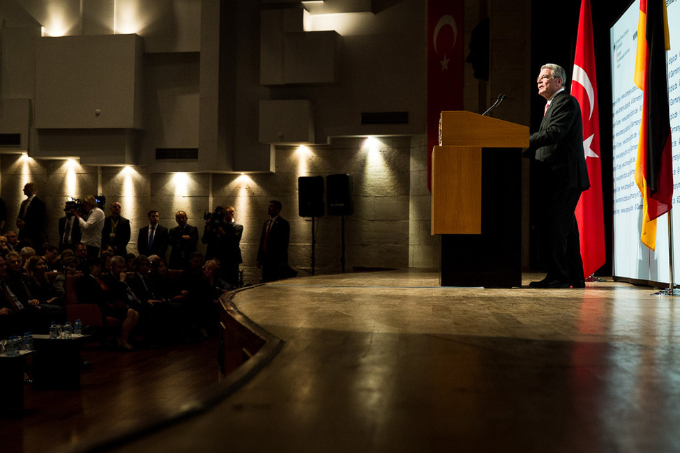 Bundespräsident Joachim Gauck hält an der Middle East Technical University (METU) eine Rede