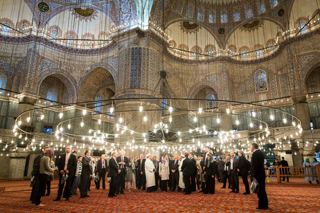 Bundespräsident Joachim Gauck und Daniela Schadt besuchen die Blaue Moschee in Istanbul