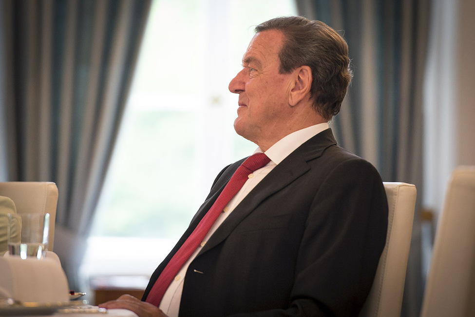 Bundeskanzler a. D. Gerhard Schröder aus Anlass seines 70. Geburtstages beim Mittagessen in Schloss Bellevue