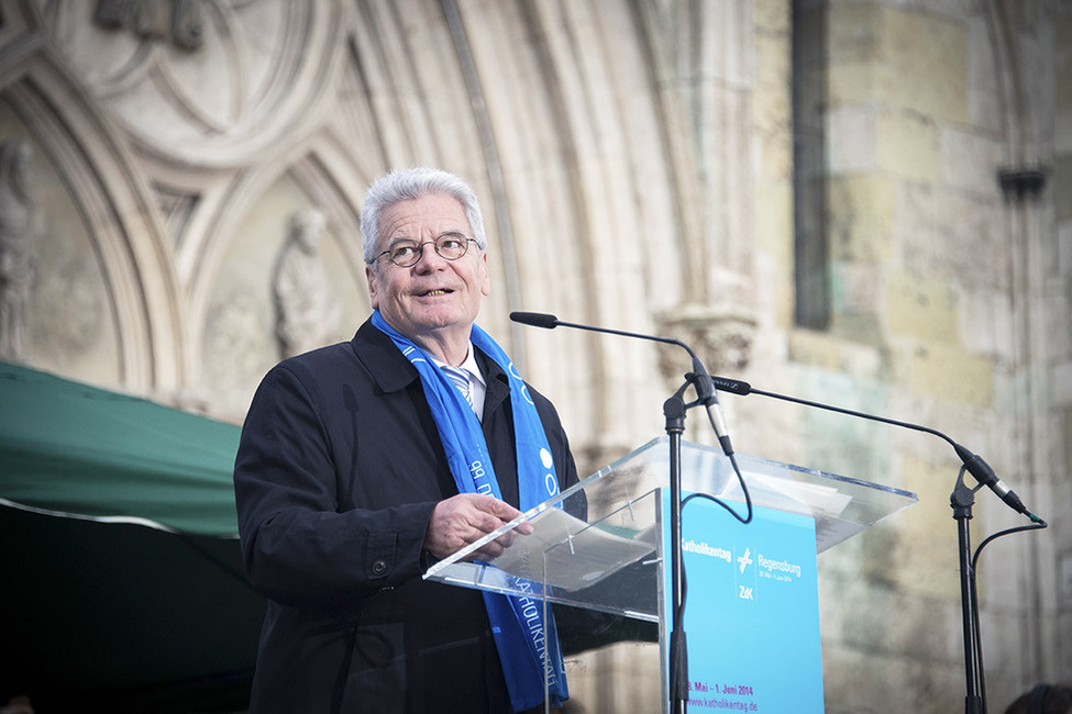 Bundespräsident Joachim Gauck bei seiner Ansprache zur Eröffnung des 99. Deutschen Katholikentages