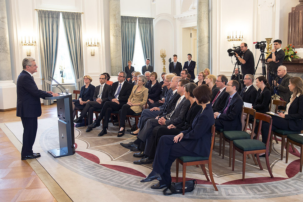 Bundespräsident Joachim Gauck hält eine Ansprache anlässlich des Richterinnenwechsels am Bundesverfassungsgericht 