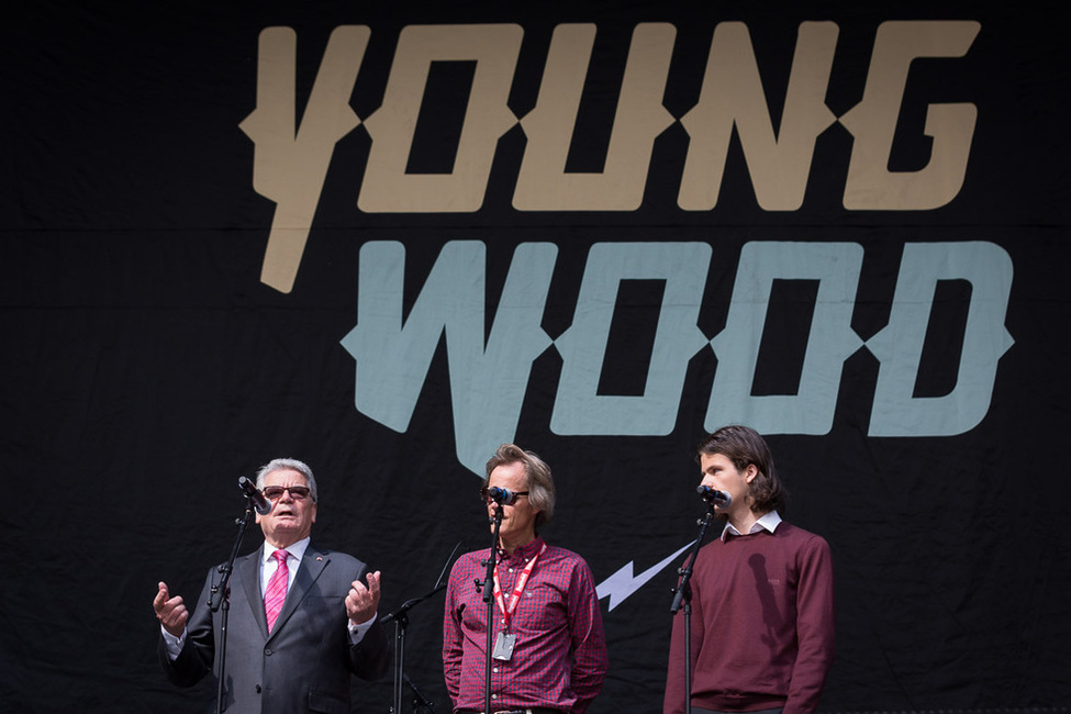 Bundespräsident Joachim Gauck eröffnet das Youngwood-Festival im Osloer Frognerpark anlässlich seines Staatsbesuches in Norwegen